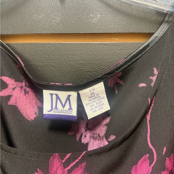 JM Collection Black Midi Dress with Elegant Design - Picture 2 of 3